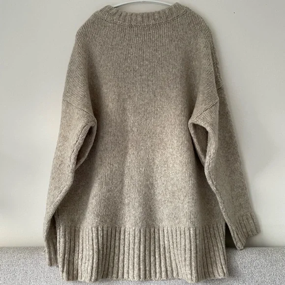 Zara Wool Blend Sweater in Light Gray Beige Size S - Picture 2 of 9